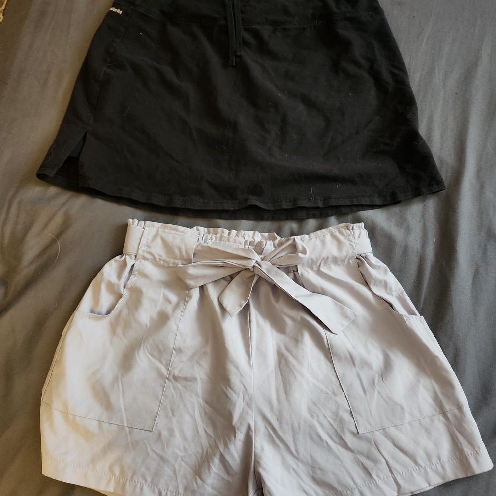 Athletic Works Black Skort and Gray Shorts Set